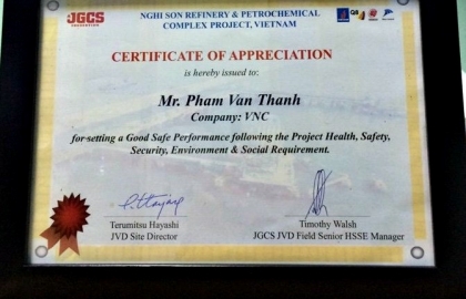 Safety award at Nghi Son Refinery and Petrochemical Complex